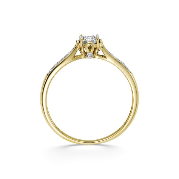 Кольцо с 13 бриллиантами из комбинированного золота 93521