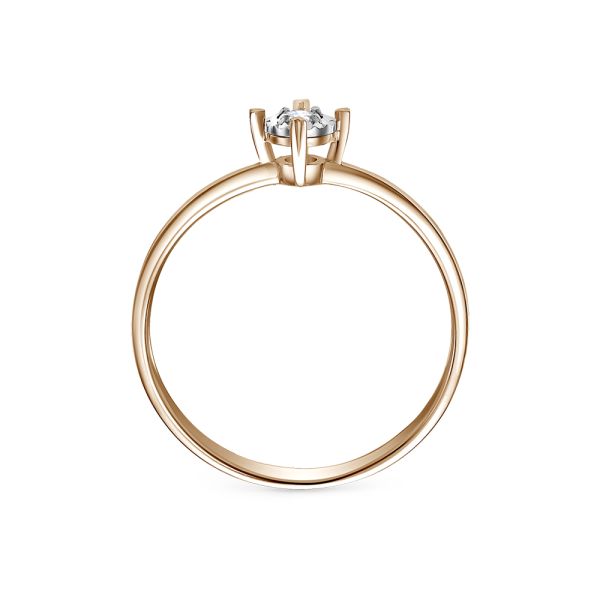 Кольцо с бриллиантом 0.055 карат из комбинированного золота 86941