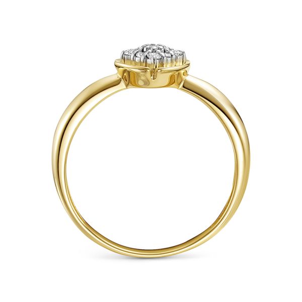 Кольцо с 9 бриллиантами из лимонного золота 126901