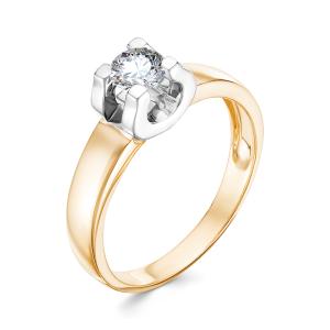 Кольцо с бриллиантом 0.35 карат из лимонного золота 50621