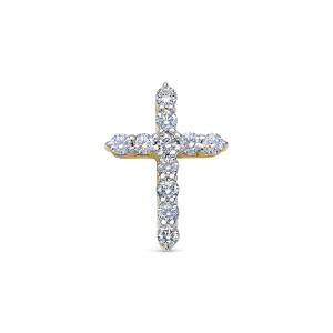 Декоративный крест с 11 бриллиантами 0.353 карат из лимонного золота 79493