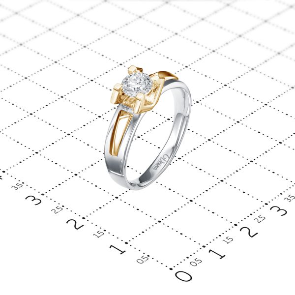 Кольцо с бриллиантом 0.53 карат из комбинированного золота 78939