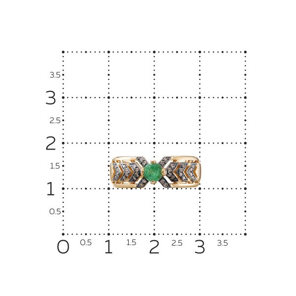 Кольцо с изумрудами, бриллиантами, из красного золота 116971