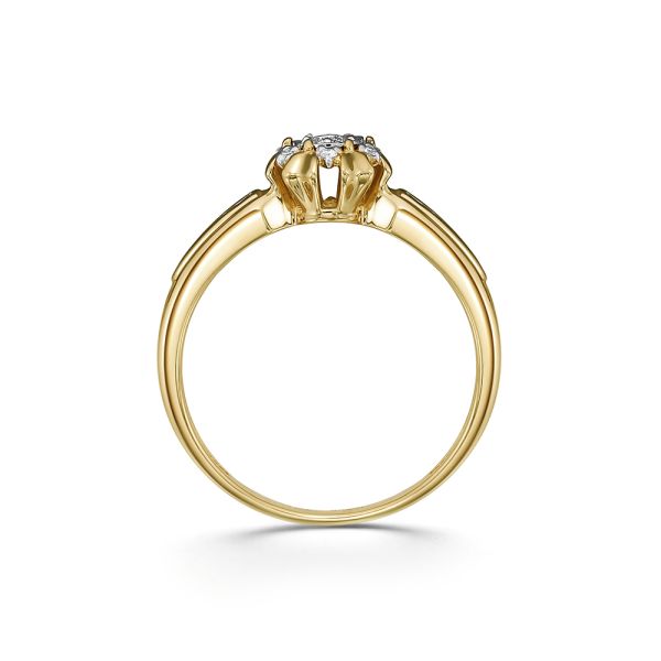Кольцо с 17 бриллиантами из лимонного золота 100741