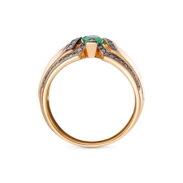 Кольцо с изумрудами, бриллиантами, из красного золота 117035