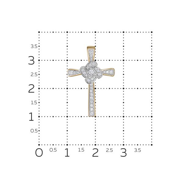 Декоративный крест с 31 бриллиантом из красного золота 116711
