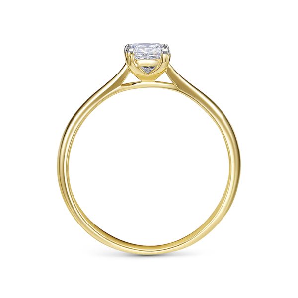 Кольцо с бриллиантом 0.49 карат из лимонного золота 124296