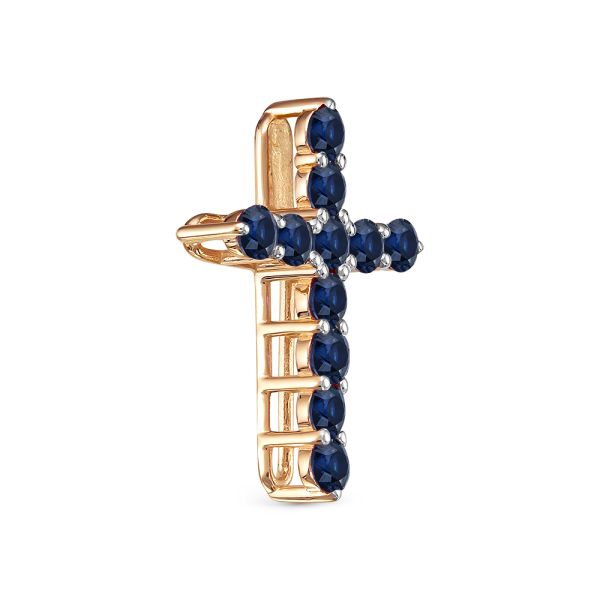 Декоративный крест с 11 сапфирами из красного золота 79455